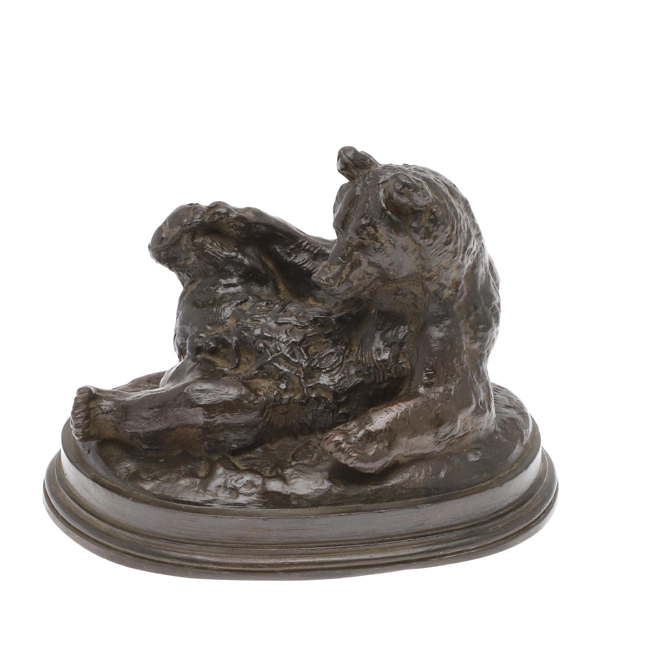 AFTER ANTOINE LOUIS BARYE (1796-1875), BRONZE OF 'OURS ASSIS' (SEATED BEAR).