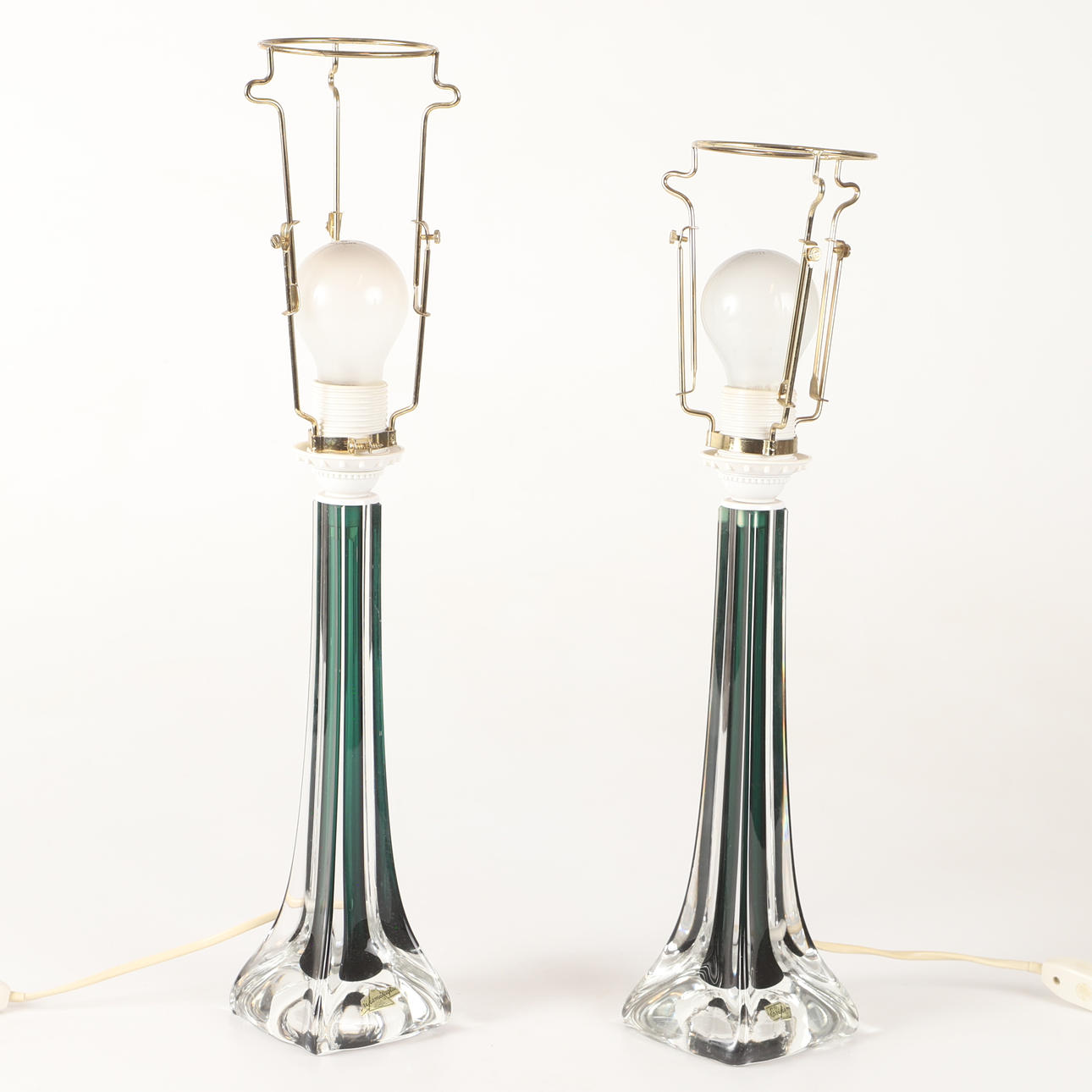 BORDSLAMPOR, 1 par, glas, Flygfors.