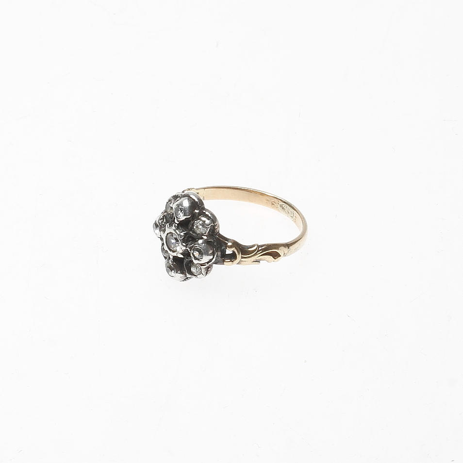 RING, 18k/silver med stenar, 1900-tal.