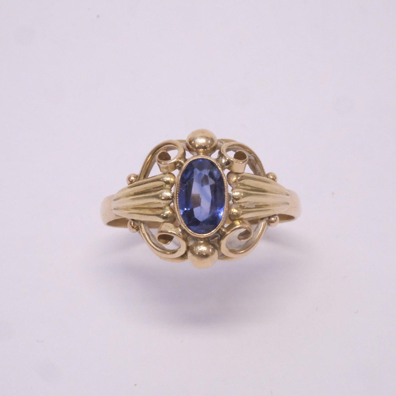RING MED SAFIR, 14K GULD.