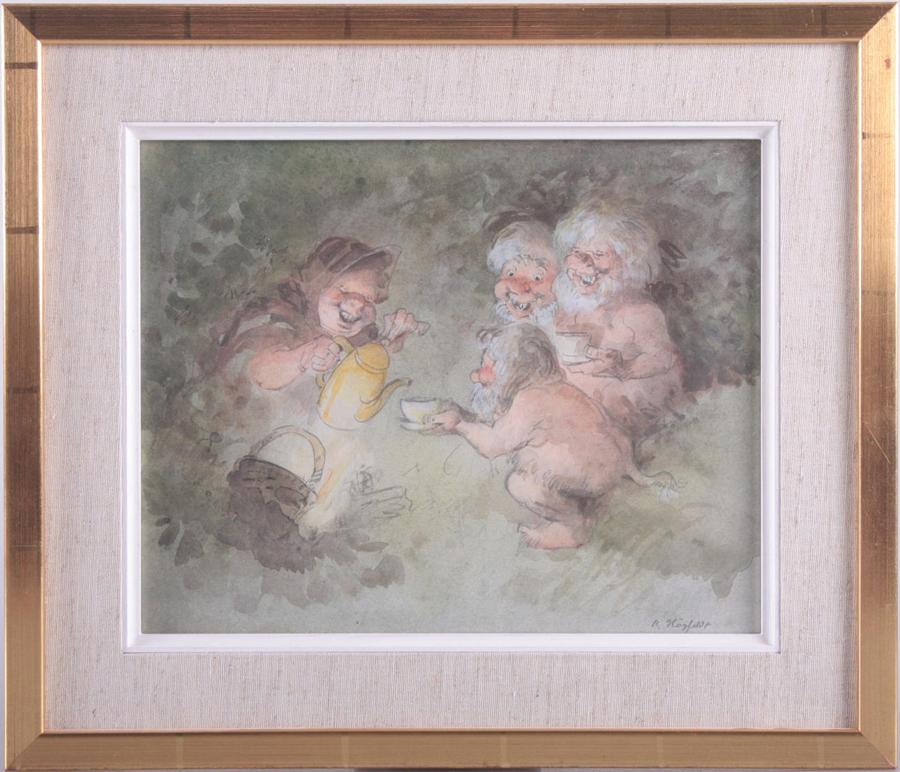 ROBERT HÖGFELDT. akvarell, signerad.