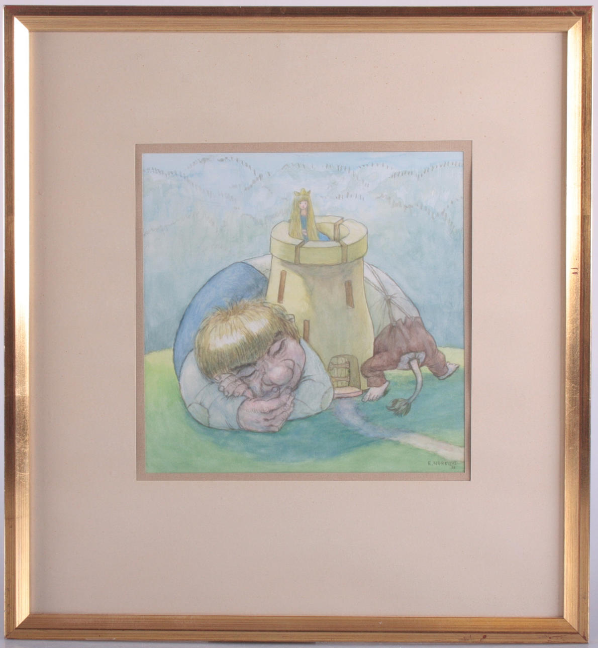 EINAR NORELIUS. watercolor, signed and dated 76.