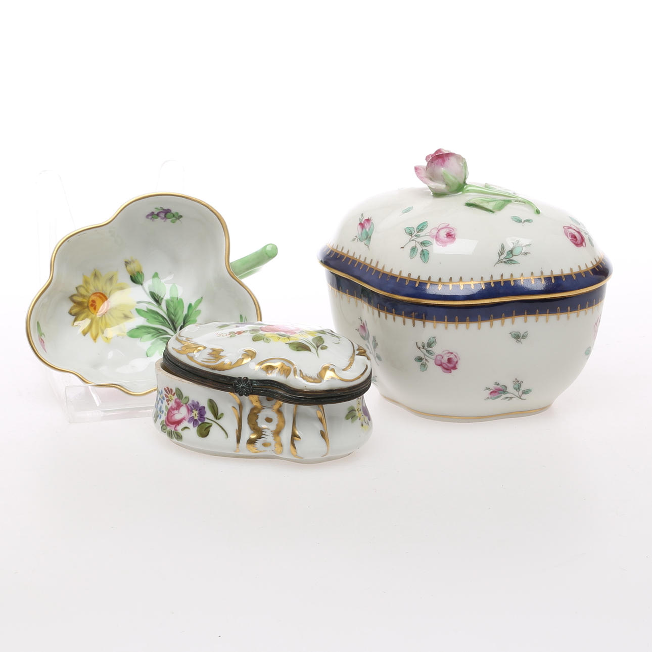 DOSOR, 2 st, SKÅL, porslin, 1900-tal.