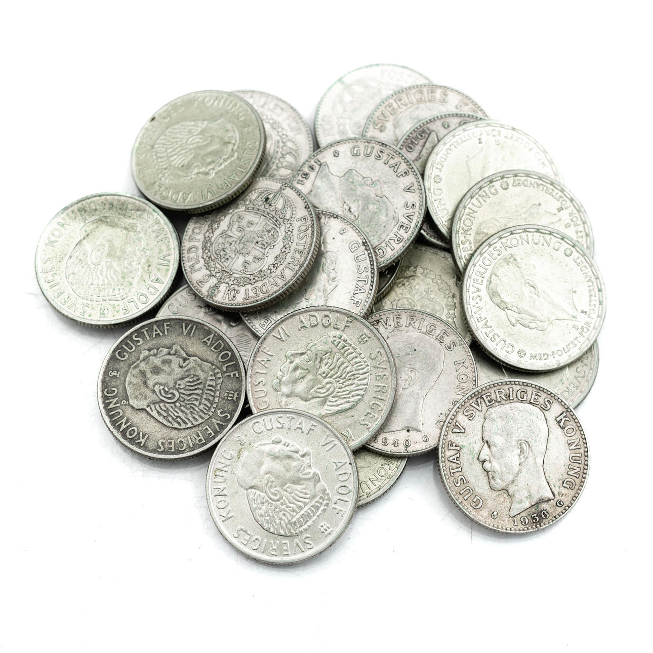 TVÅKRONOR. Silver, 1942- 1966 (24st).