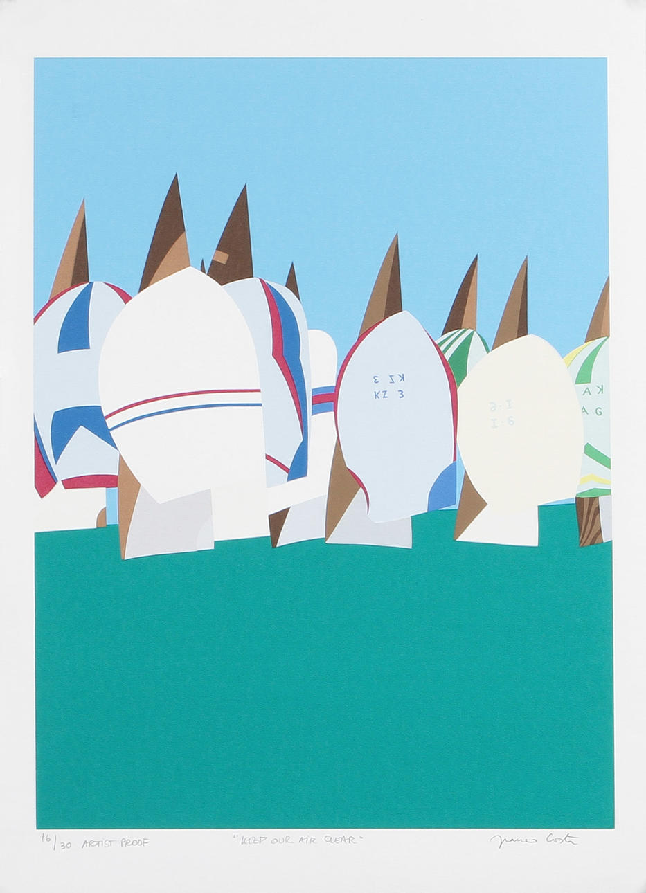 FRANCO COSTA. "Keep our air clear". Färglitografi, signerad och numrerad 16/30.