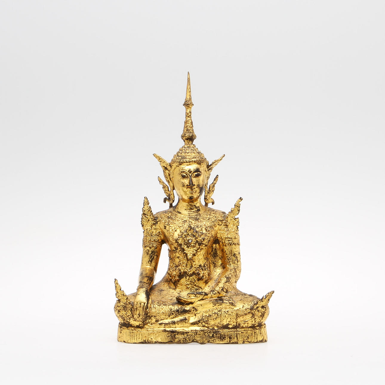 BUDDHAFIGUR, förgylld brons, Thailand, 1800/1900-tal.