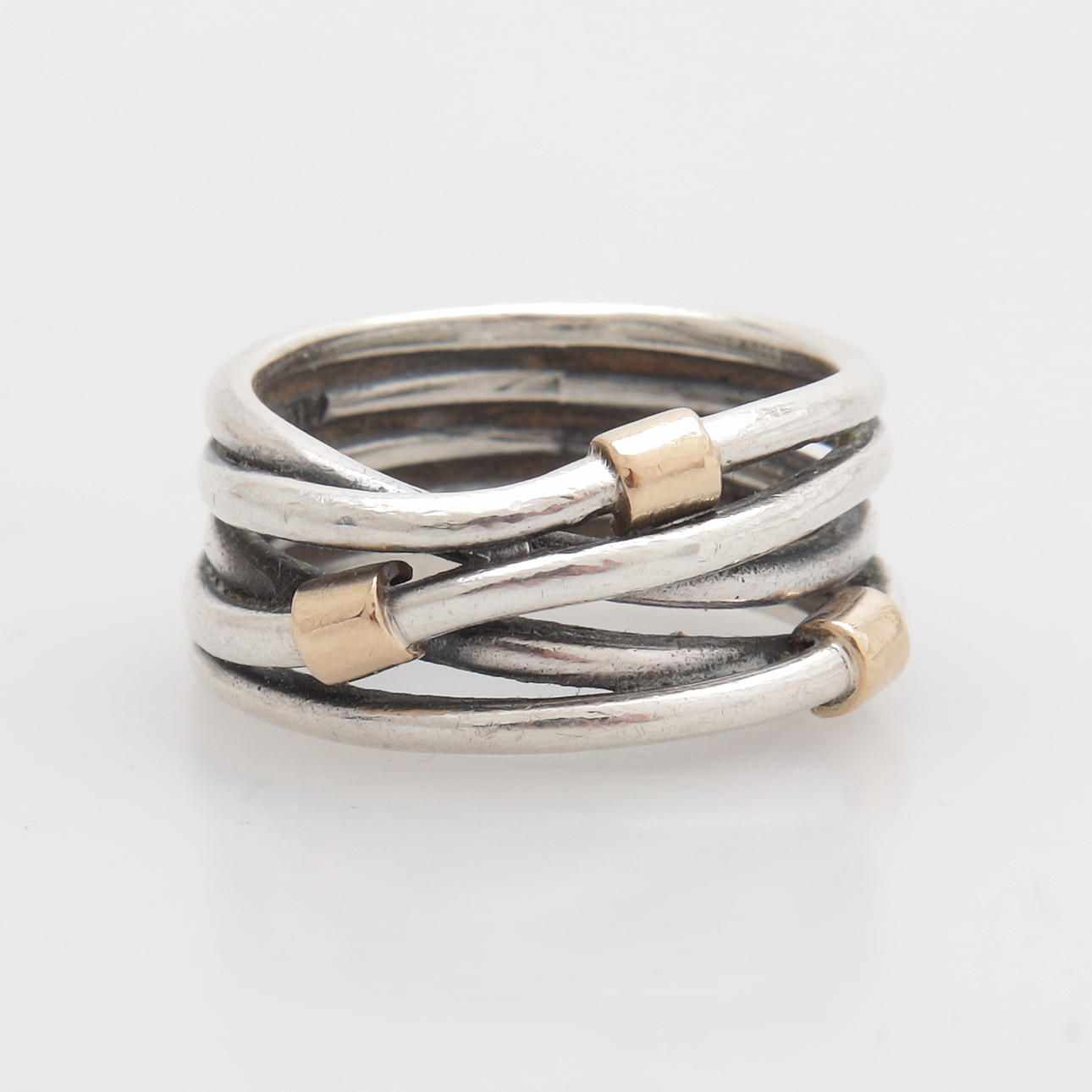 RING, silver/guld 14K, Pandora, totalvikt 7,47 gram.