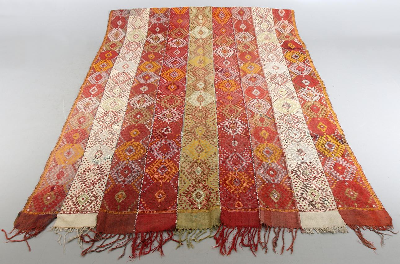 VÄVNAD / TEXTIL, handbroderat, old/semiantik, Indien, 1900-tal.