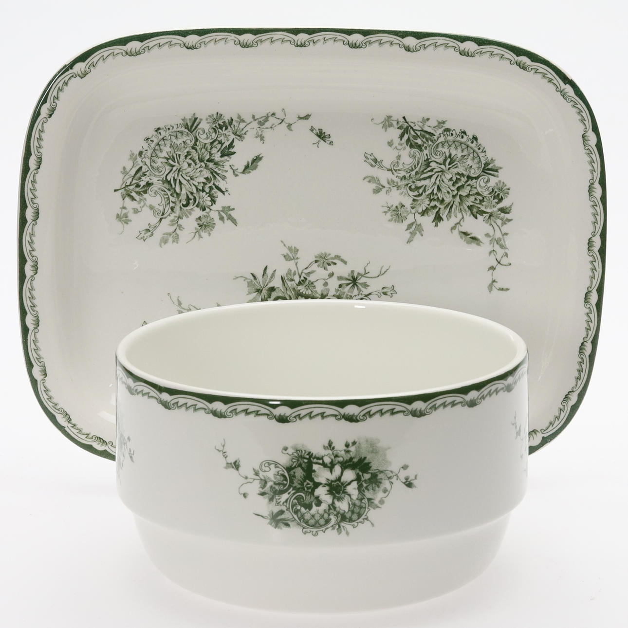PORSLIN, 2 delar grön Anna, Rörstrand.