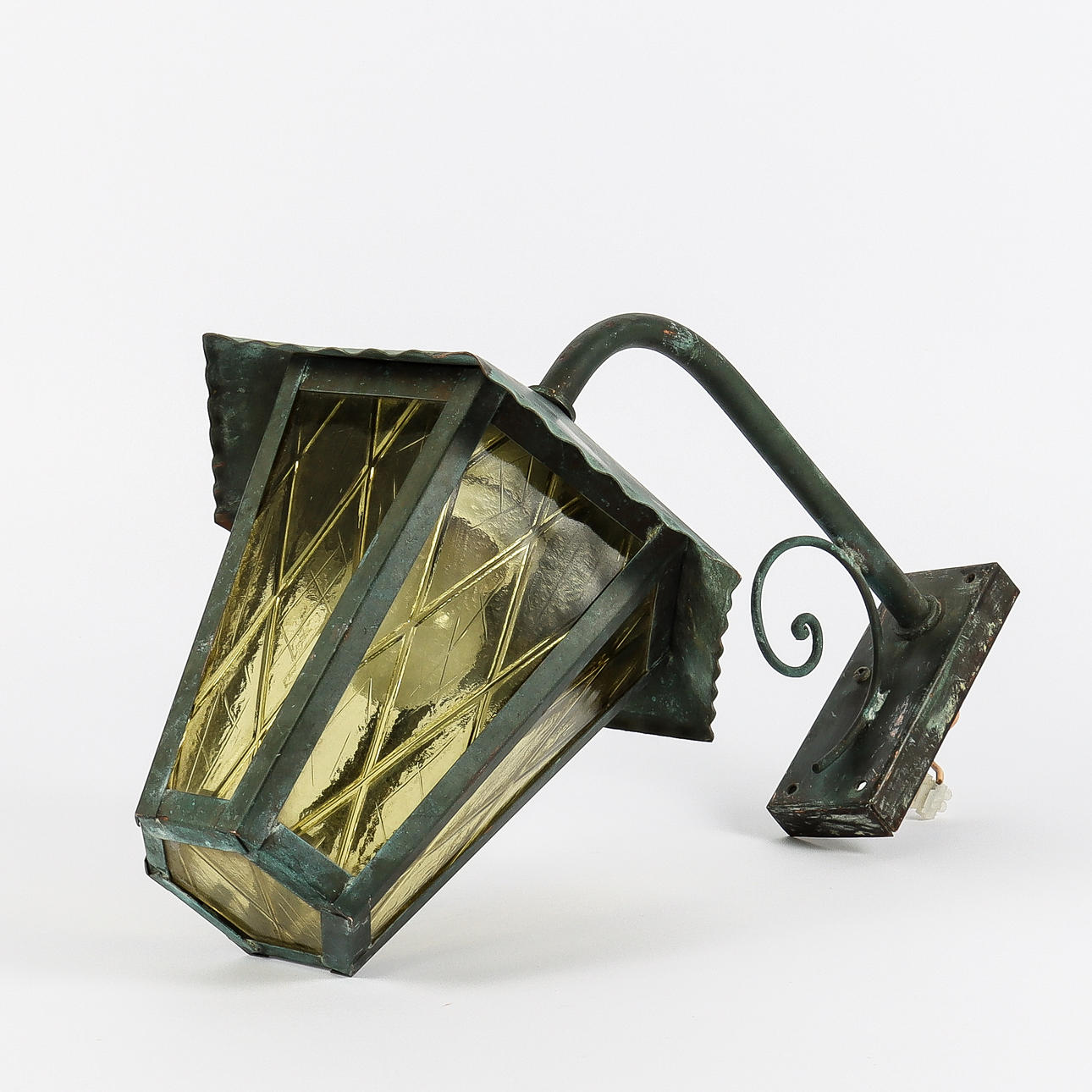 UTELYKTA koppar och glas, 1900-tal.