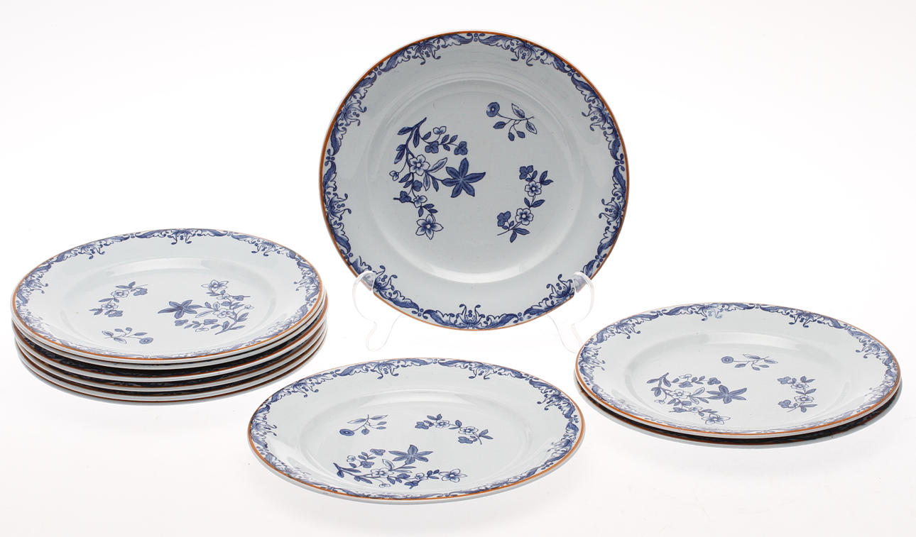 TALLRIKAR, 10 del, "Ostindia", Rörstrand, 1900 tal.