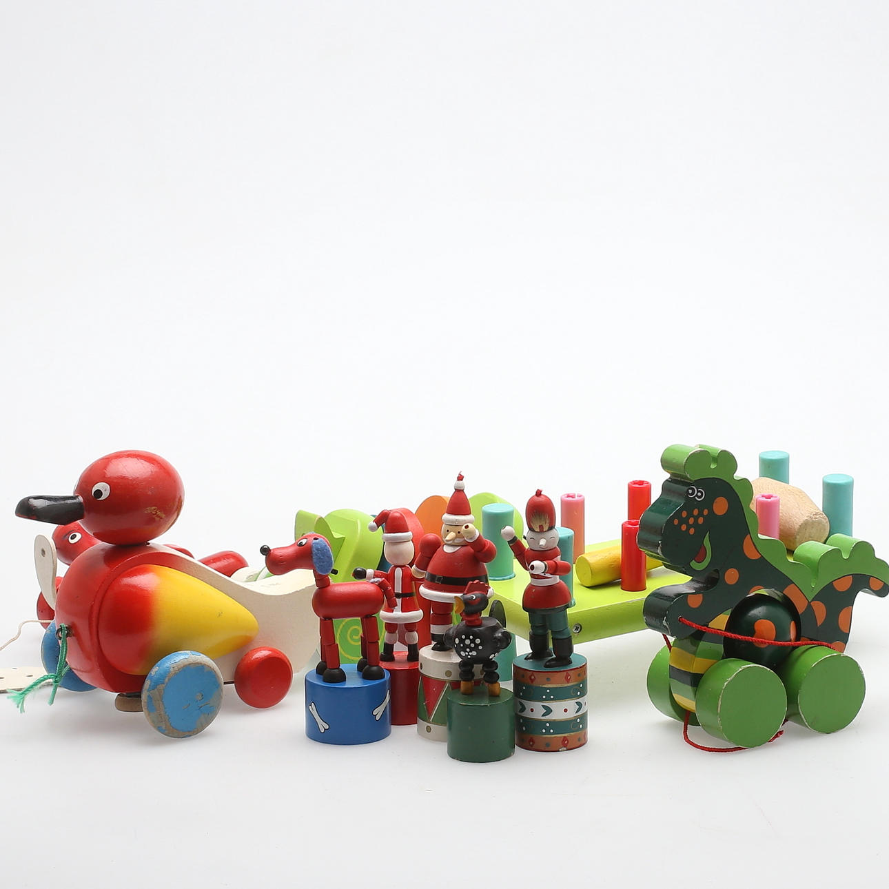 LEKSAKER, 9 delar, trä, Micki, Kids Wood samt omärkta, 1900-tal.