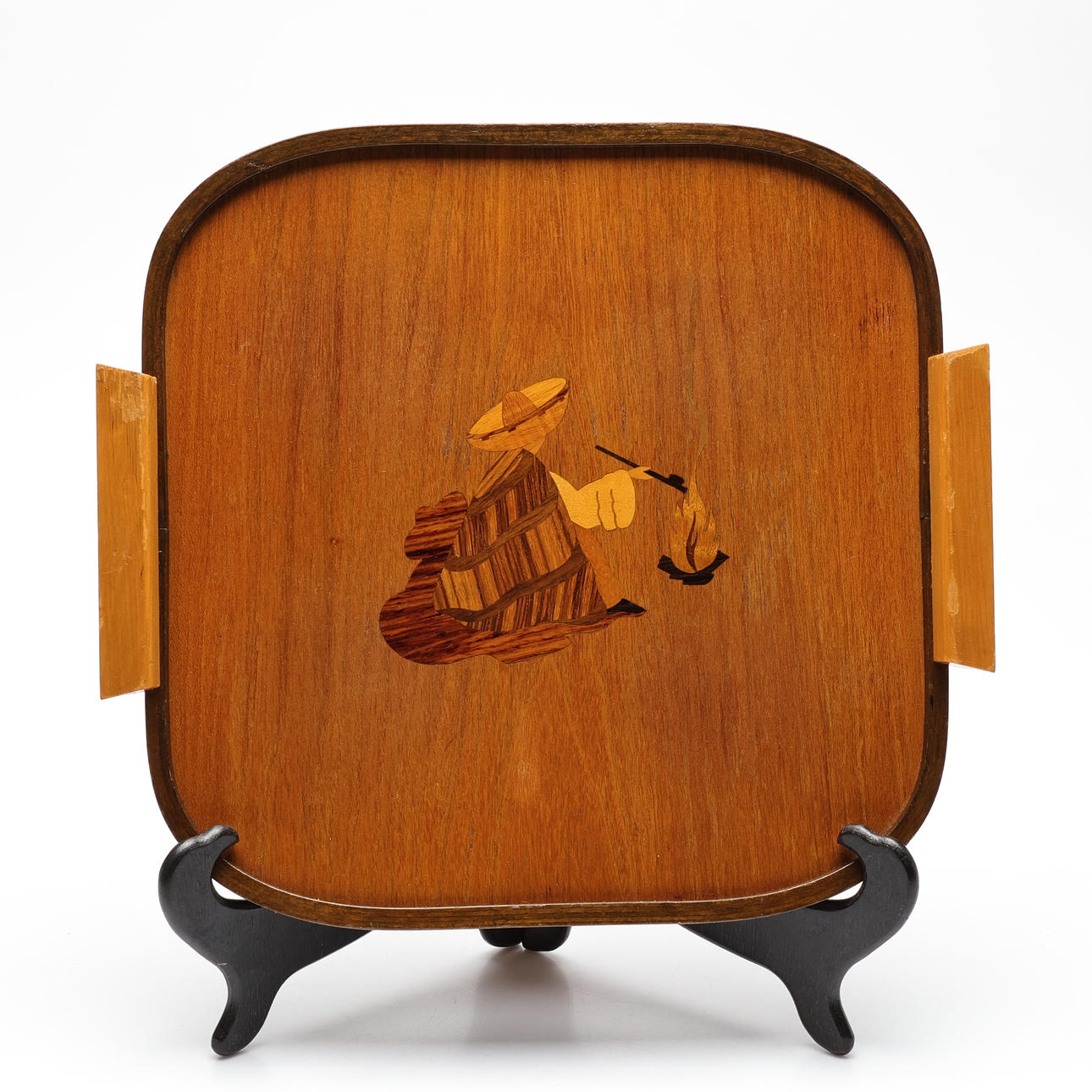TRAY, Mjölby intarsia or Reiners, 1940s.
