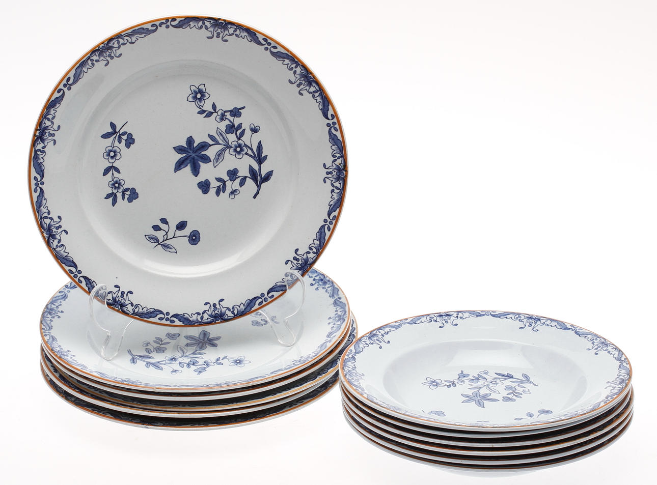 SERVISDELAR, 12 st, "Ostindia", Rörstrand, 1900 tal.