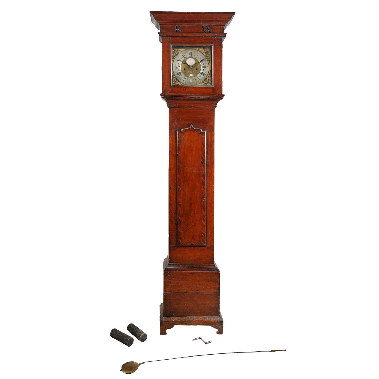 A GEORGE II OAK LONGCASE CLOCK BY JAMES GANDY OF COCKERMOUTH, CIRCA ...