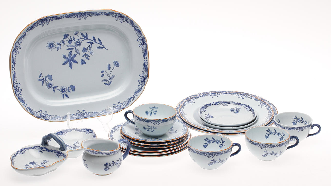 SERVISDELAR, 17 st, "Ostindia", Rörstrand, 1900 tal.