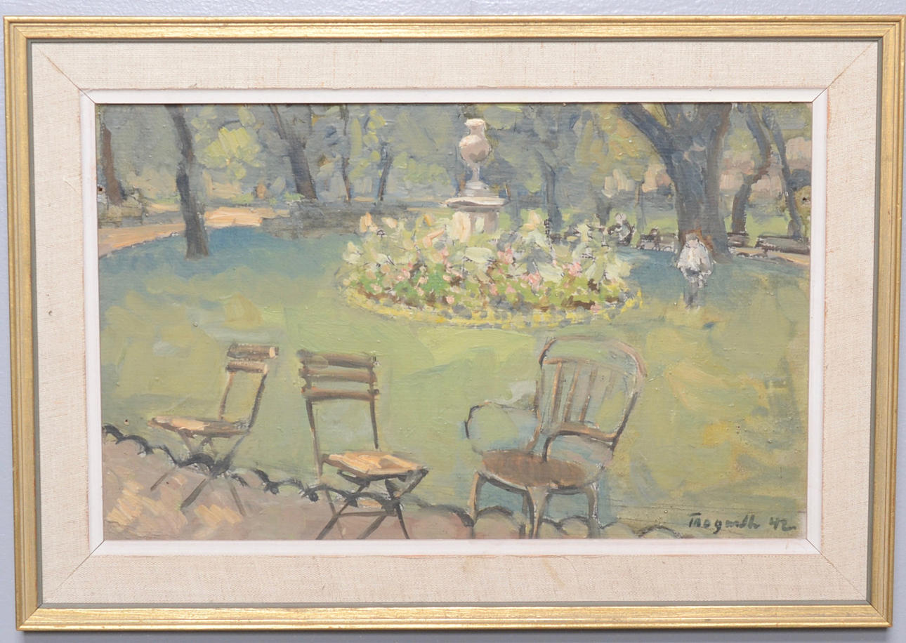 BJÖRN TRÄDGÅRDH. SOMRIGT PARKMOTIV.