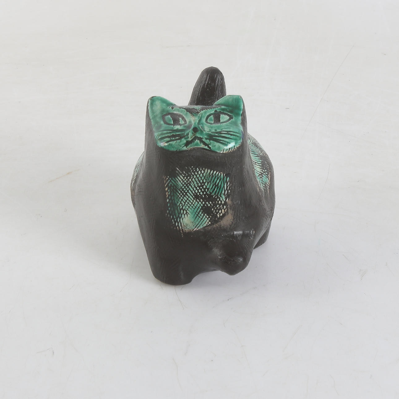 GÖRAN ANDERSSON. Figurin, Katt, keramik, Upsala-Ekeby.