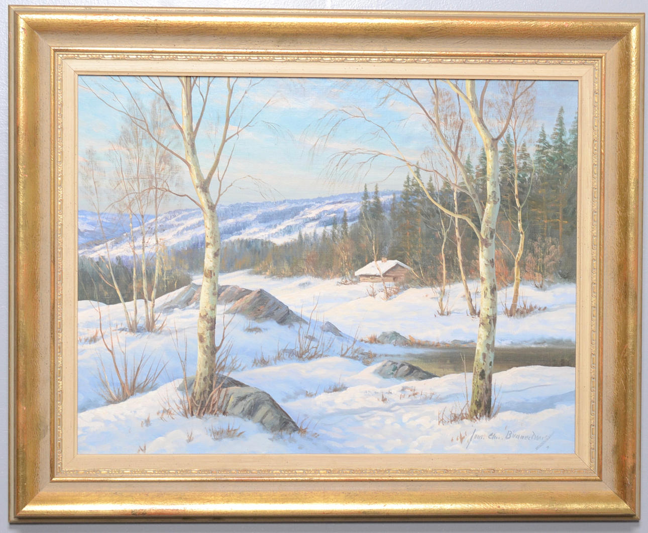 JENS CHRISTIAN BENNEDSEN. VINTRIGT FJÄLLMOTIV.