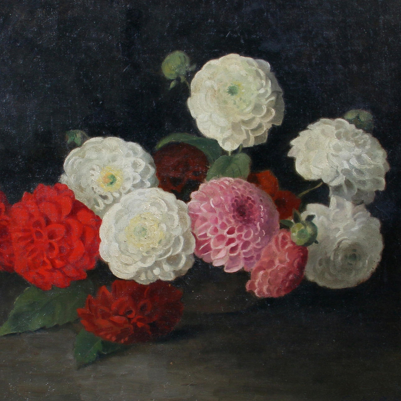 GUSTAF BÖKLIN. Olja på duk, blomsterstilleben, signerad.
