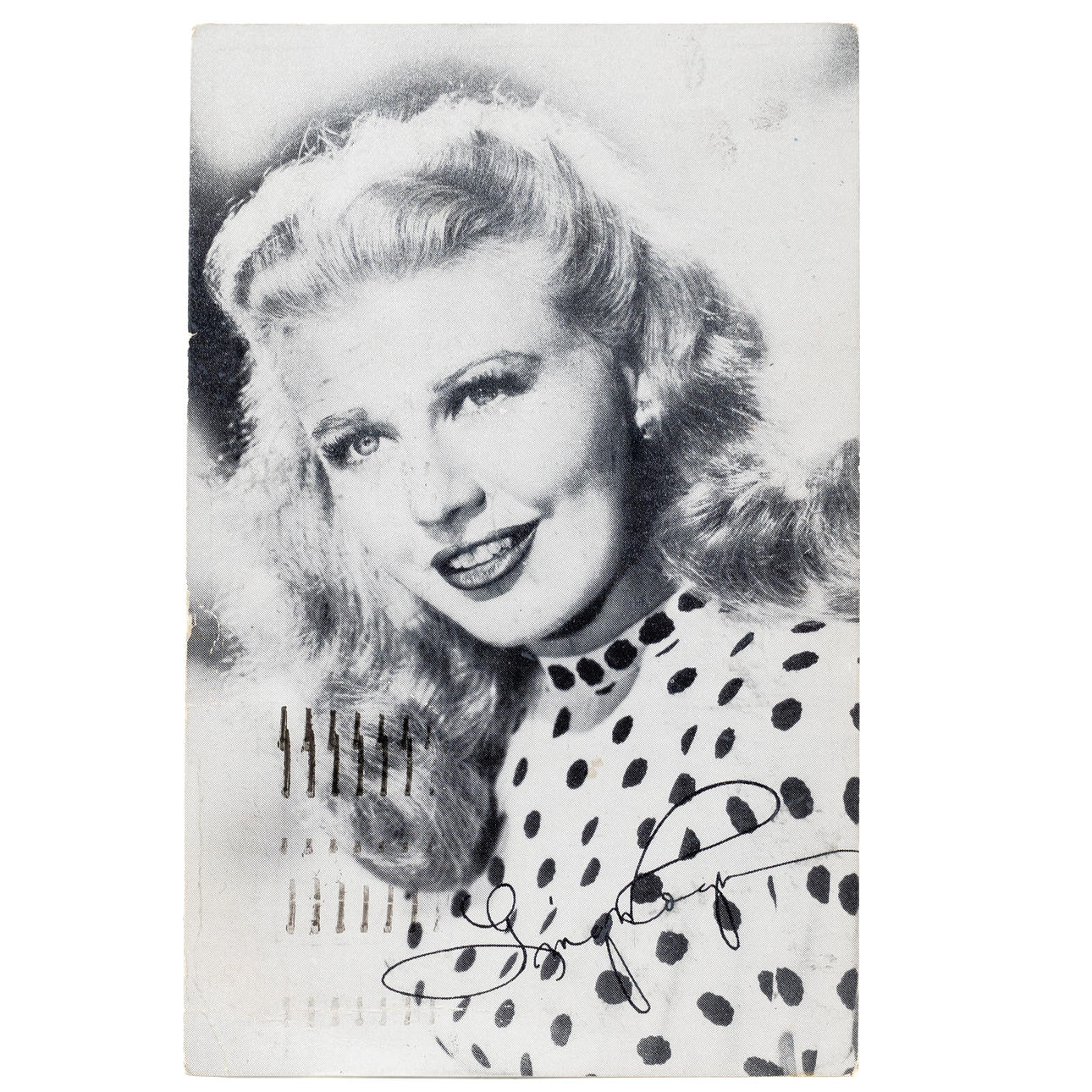 GINGER ROGERS. Autograph.
