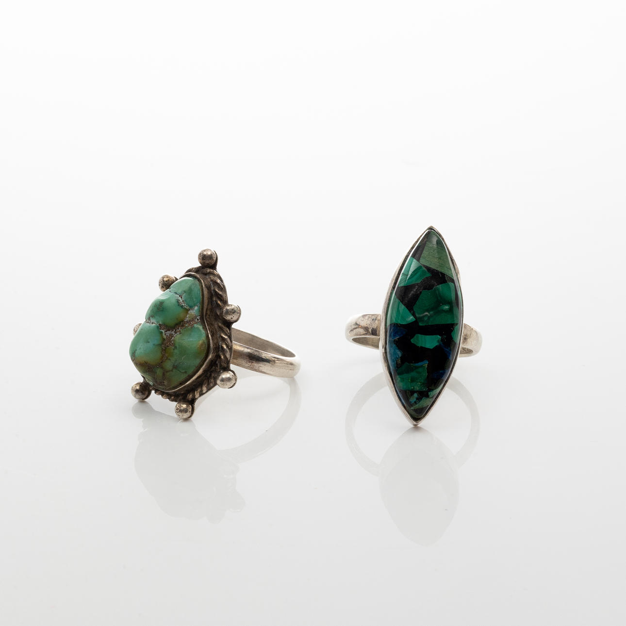 RINGAR, 2 st, Silver, Turkoser.