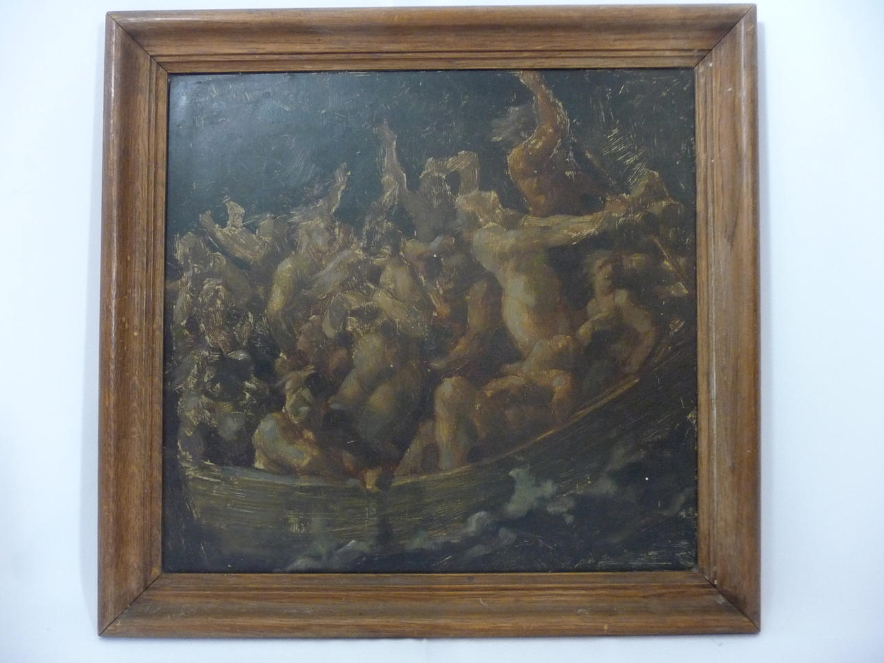 JOHANN KLUSKA (ATTRIB.) .Barken av Charon från Dantes gudomliga komedi.