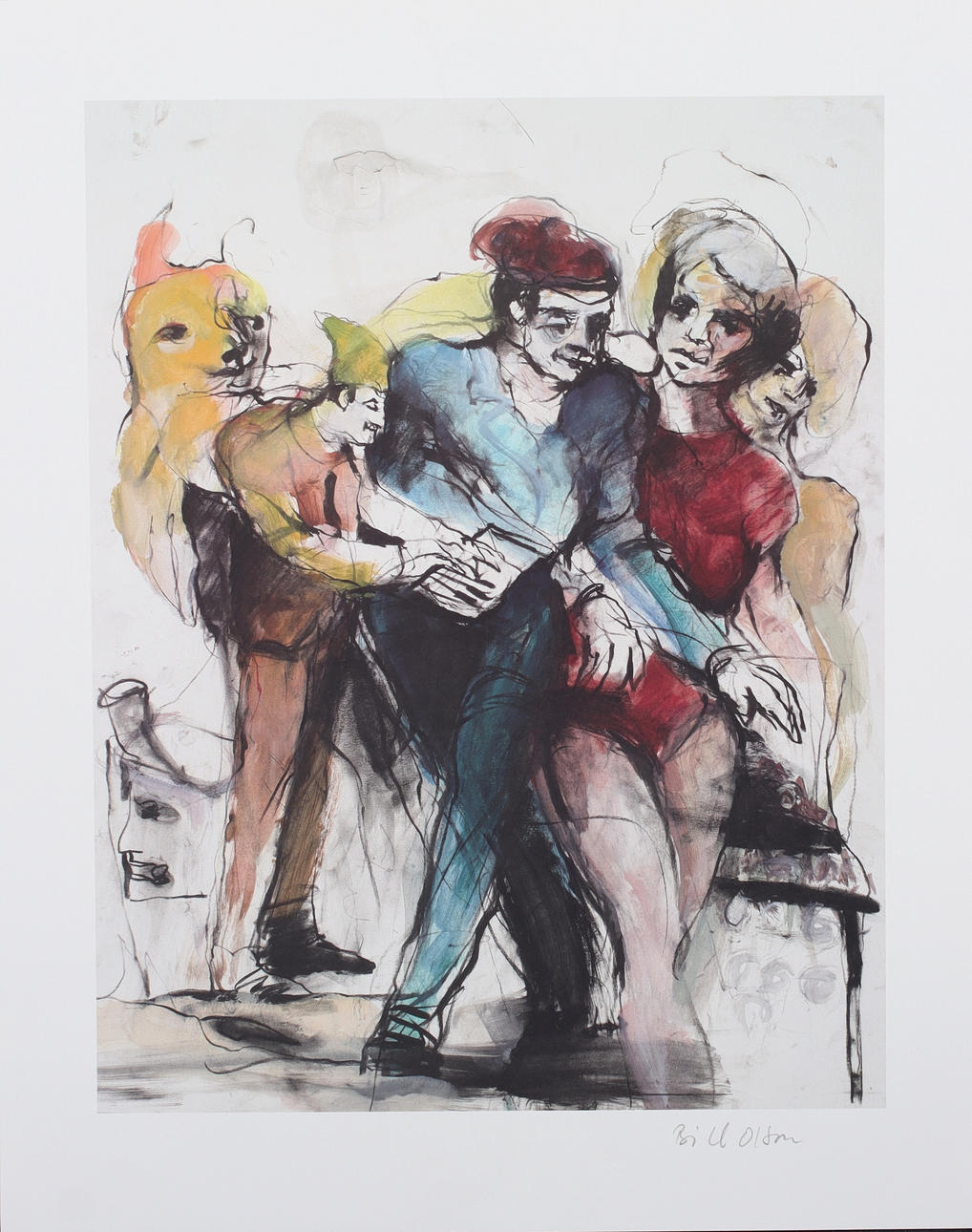 BILL OLSSON. "Circus", tryck, signerad.