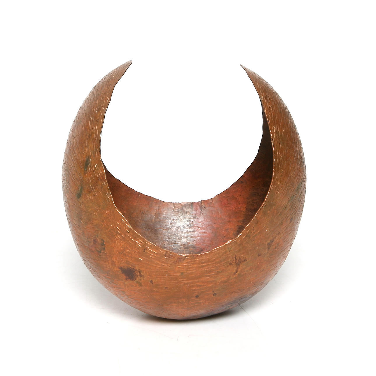 SKÅL / LJUSLYKTA, koppar, Harry Ekelund, stämplad, 1960-tal.