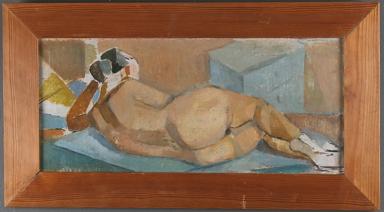 OIDENIFIERAD KONSTNÄR. "Kerstin mot blå byrå", osignerad.