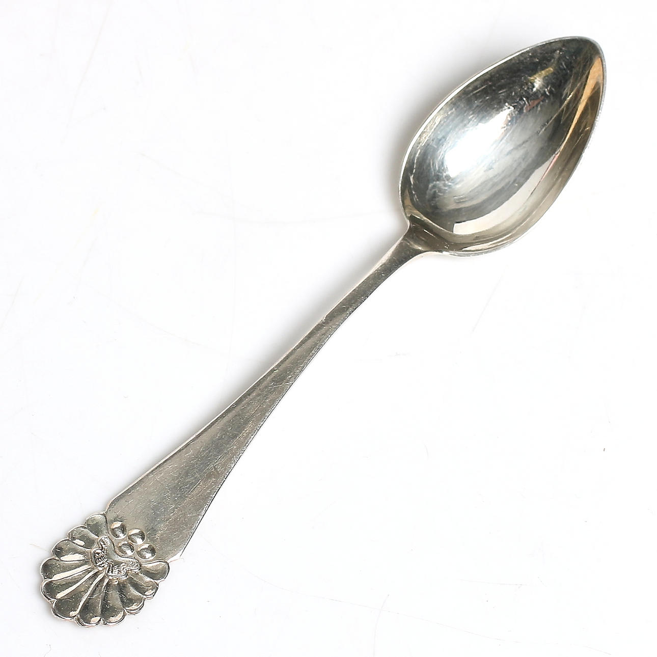 KAFFESKEDAR, 13 st. silver, "Snäck", MGAB, 1900-talets mitt. Vikt 109 gram.