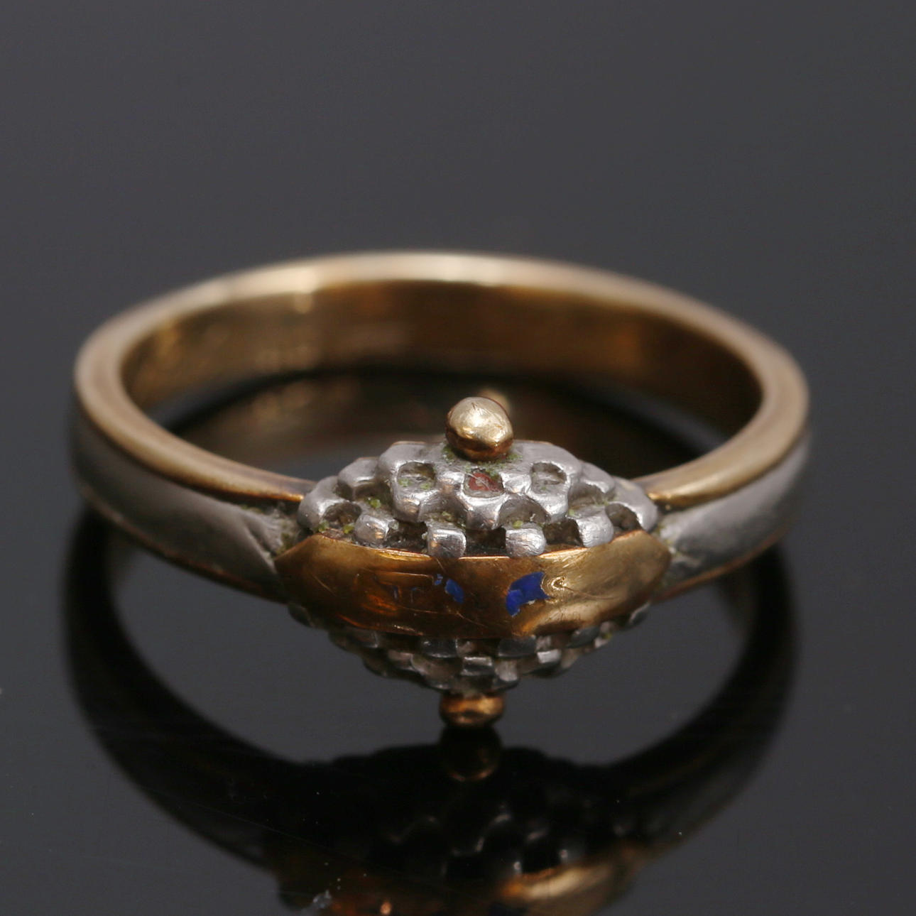 RING, 14/18 k guld, samt silver, 4,47 gram.