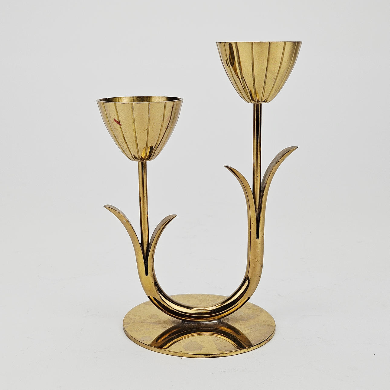 GUNNAR ANDER. Candlestick, brass, Ystad Metall.