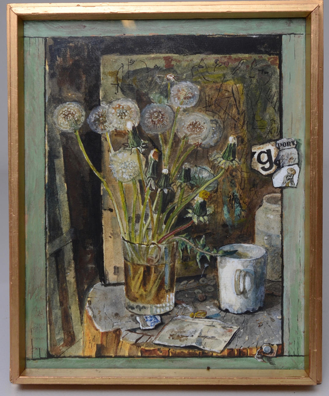 NISSE ZETTERBERG. STILLEBEN, blandteknik.