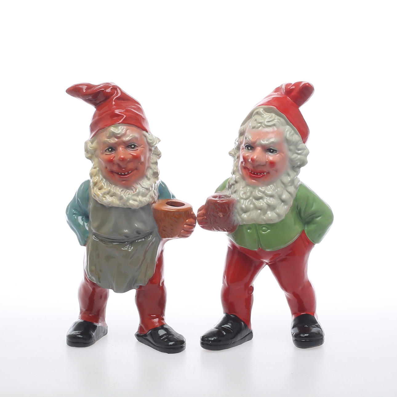 LJUSSTAKAR, 2 st, keramik, 1900-tal.