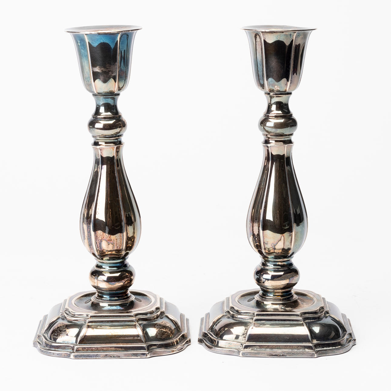 CANDLESTICKS, a pair, silver, Ceson Guldvaru Ab, Gothenburg, 1959.