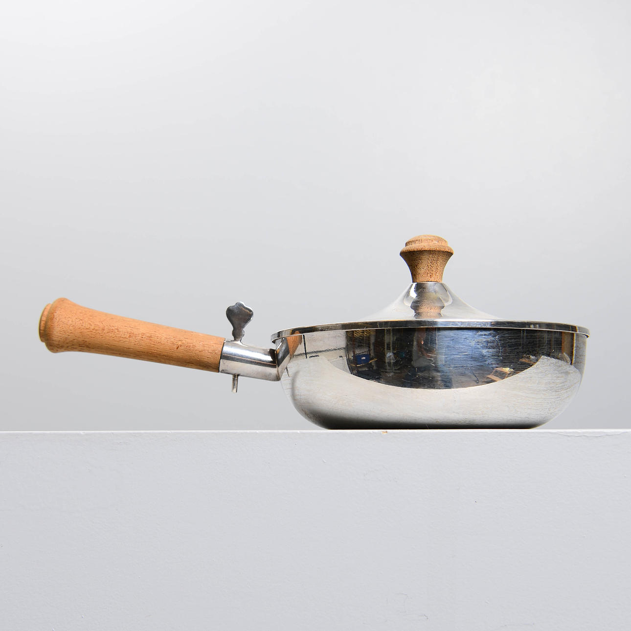 CASSEROLE with LID, nickel silver, GAB.