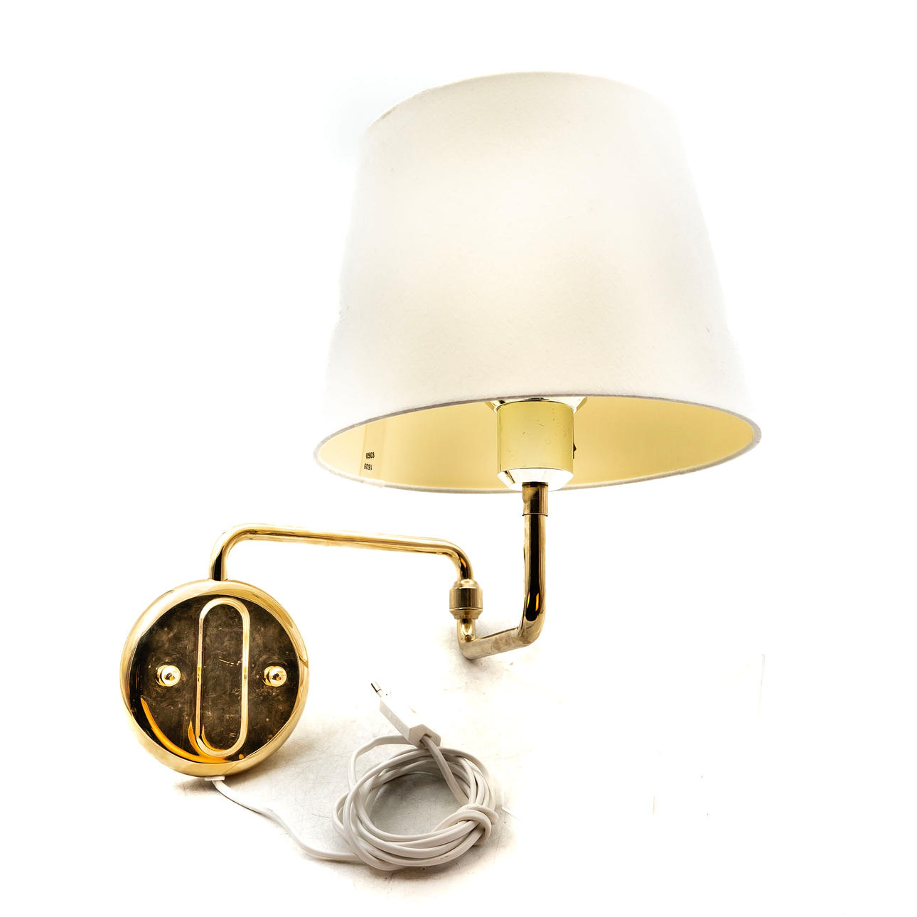VÄGGLAMPA, mässing, RAF 6056, 1900-talets andra hälft.