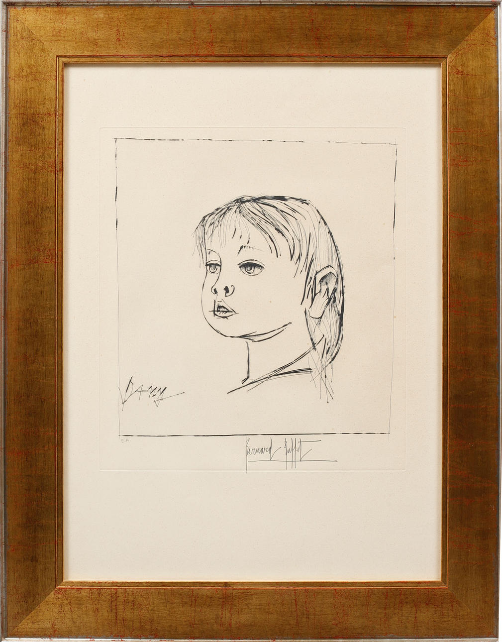 BERNARD BUFFET. "Dany", etsning, signerad. E.A.