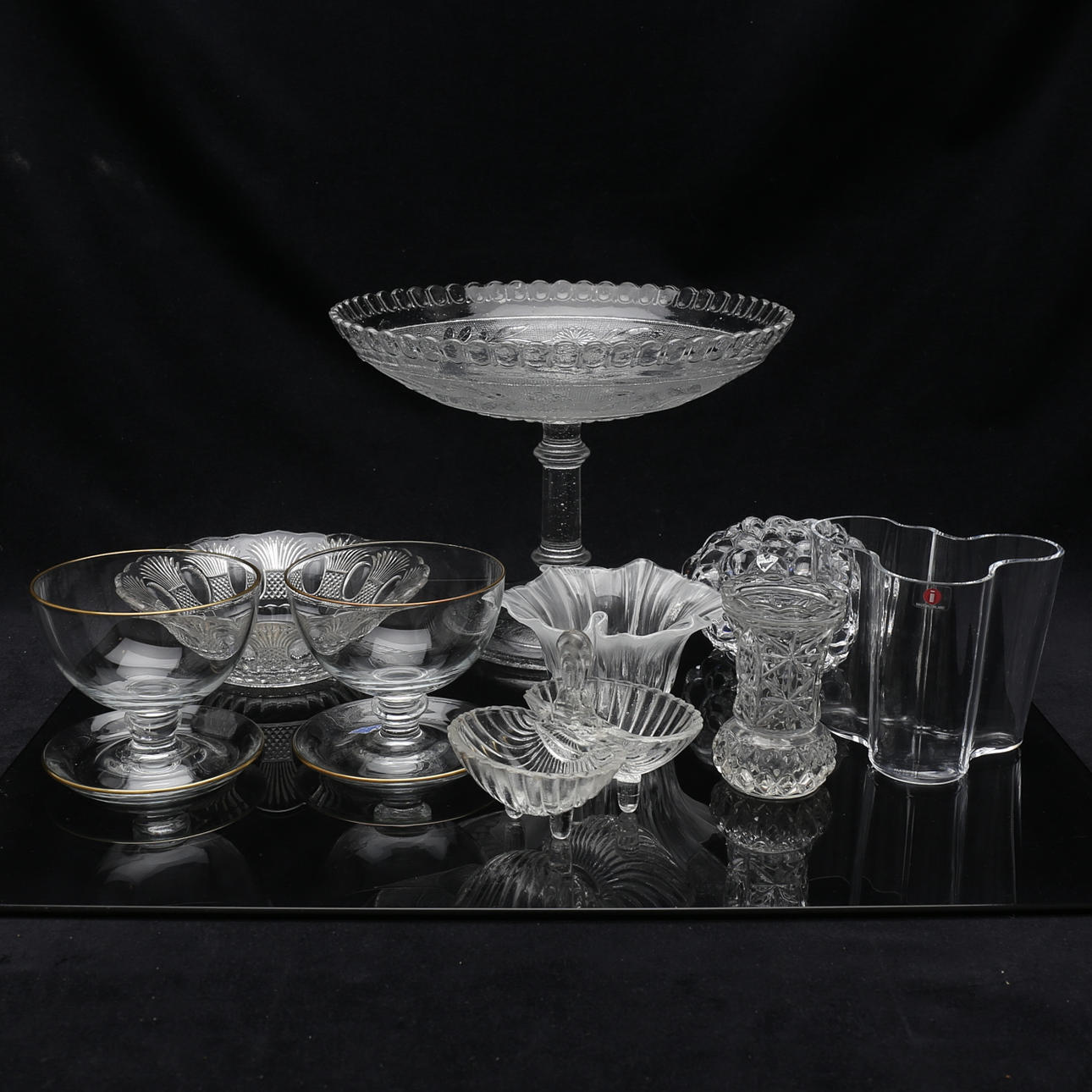 PARTI GLASFÖREMÅL, 9 delar, bl.a Iittala.