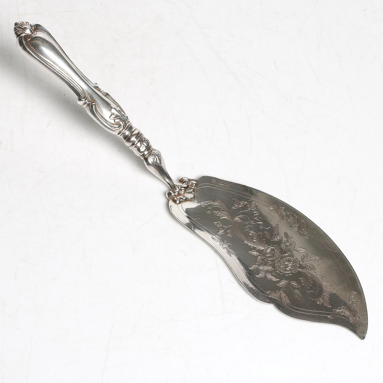 FISKSPADE, silver, Gustav Dahlgren, Malmö. 1860.