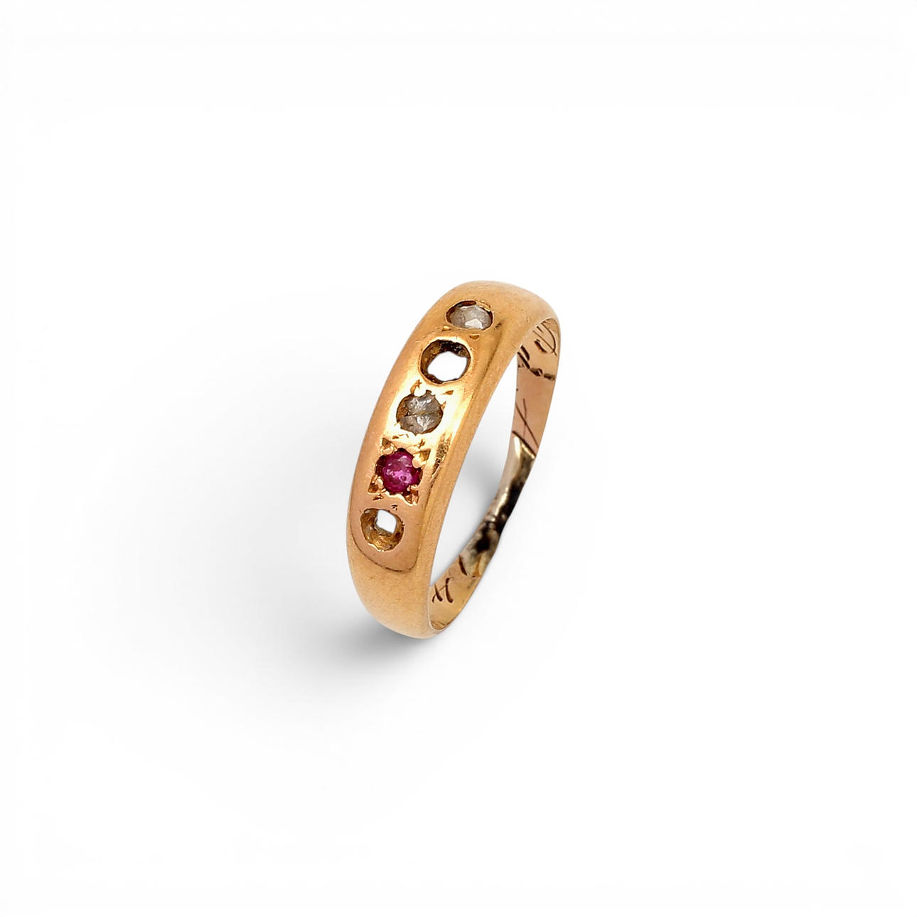 Diamonds and ruby ring, early 20th Century.