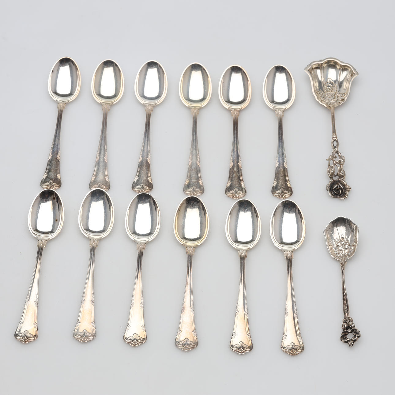 SKEDAR 14 stycken, silver, vikt ca 216 gram.