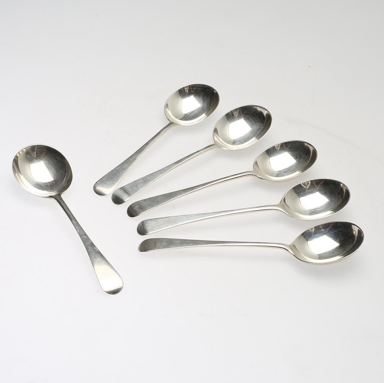 SOPPSKEDAR, 6 st, silver, London, England, 1930-tal.