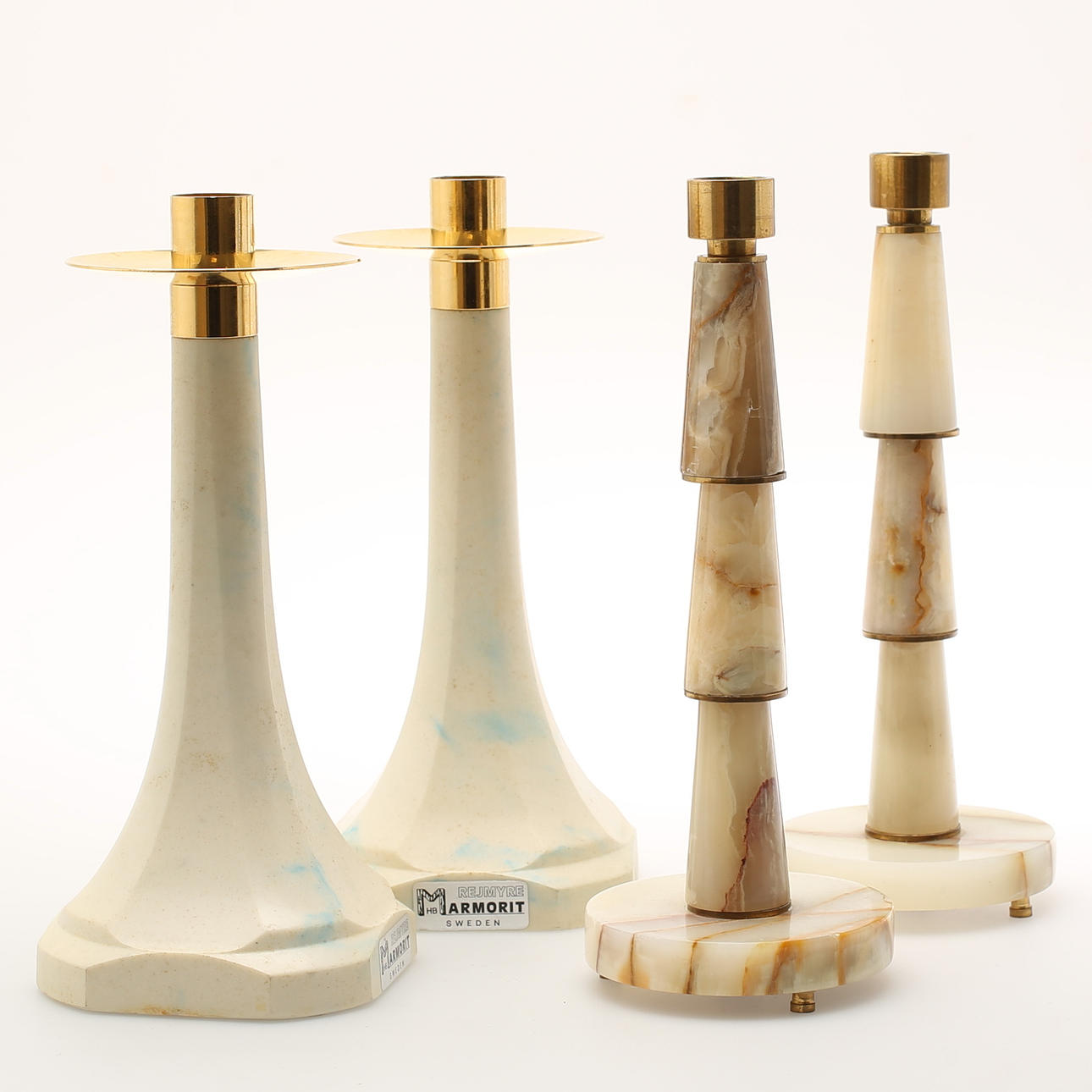 CANDLES, 2 pairs, 1900s.