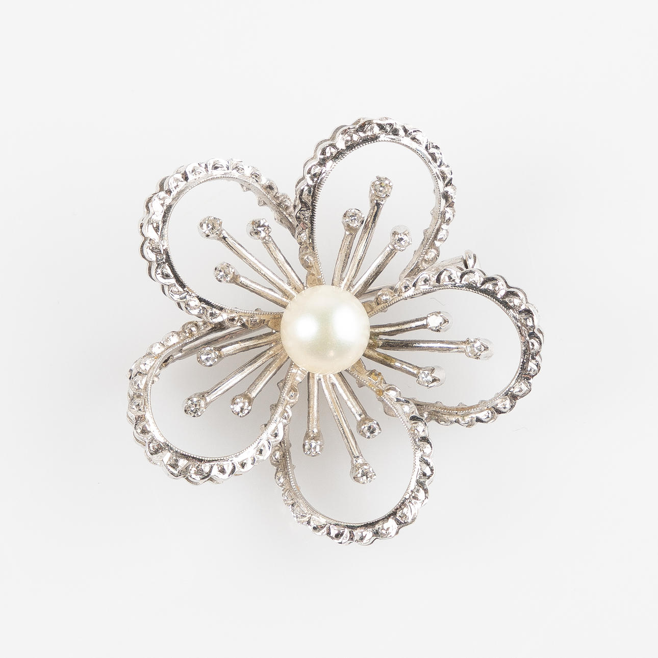 BROSCH, 18K vitguld.