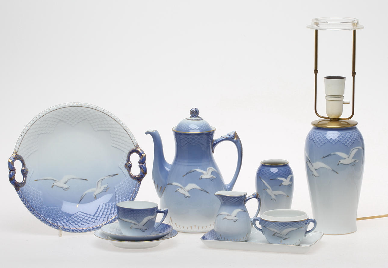 KAFFESERVIS, 28 delar, porslin, "Måsen" Bing & Gröndahl.
