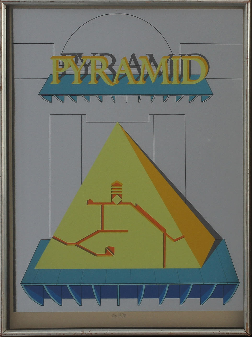 LUCIO DEL PEZZO. "Pyramid", färgserigrafi, signerad och numrerad 55/90.