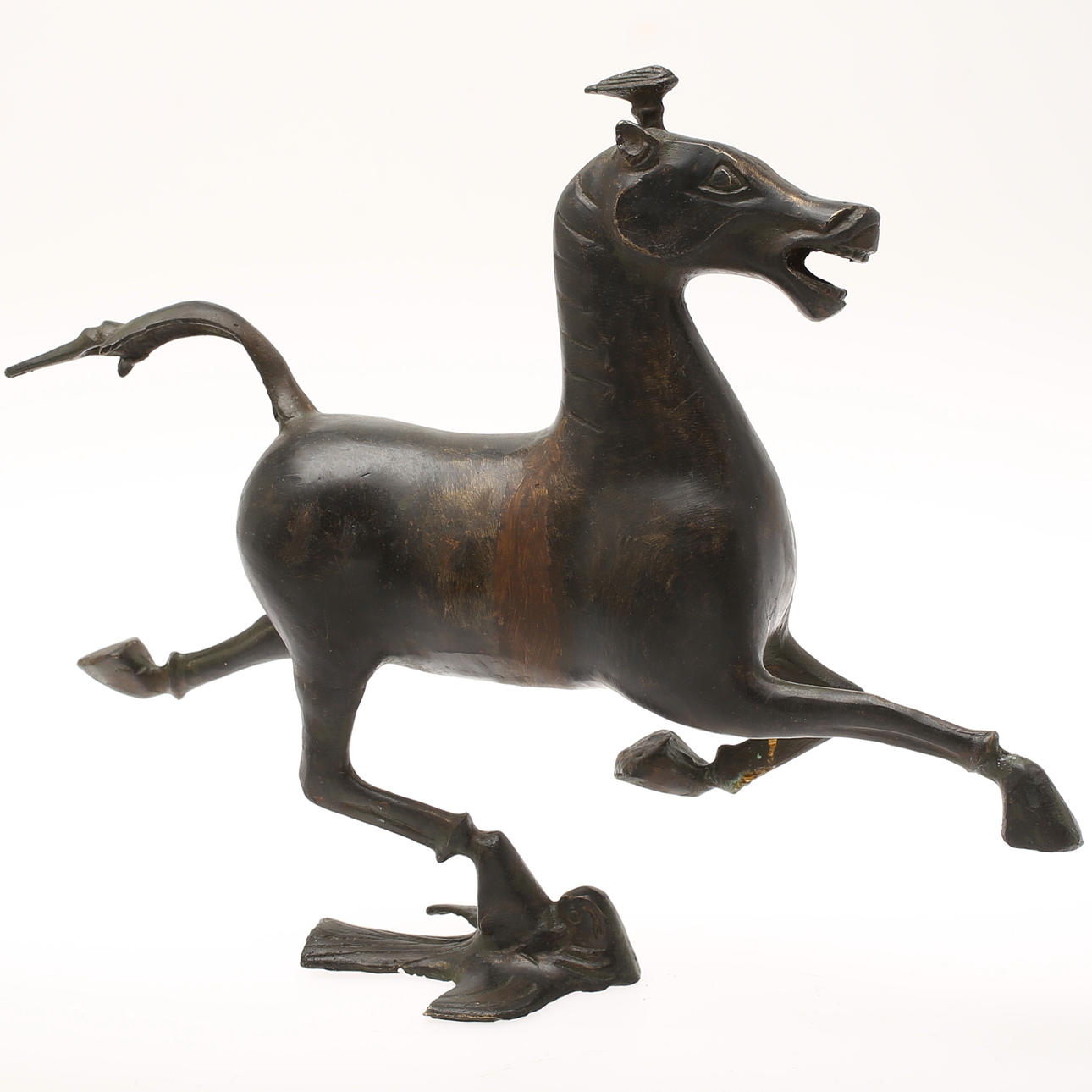 SKULPTUR, brons "Flygande häst". Kina.