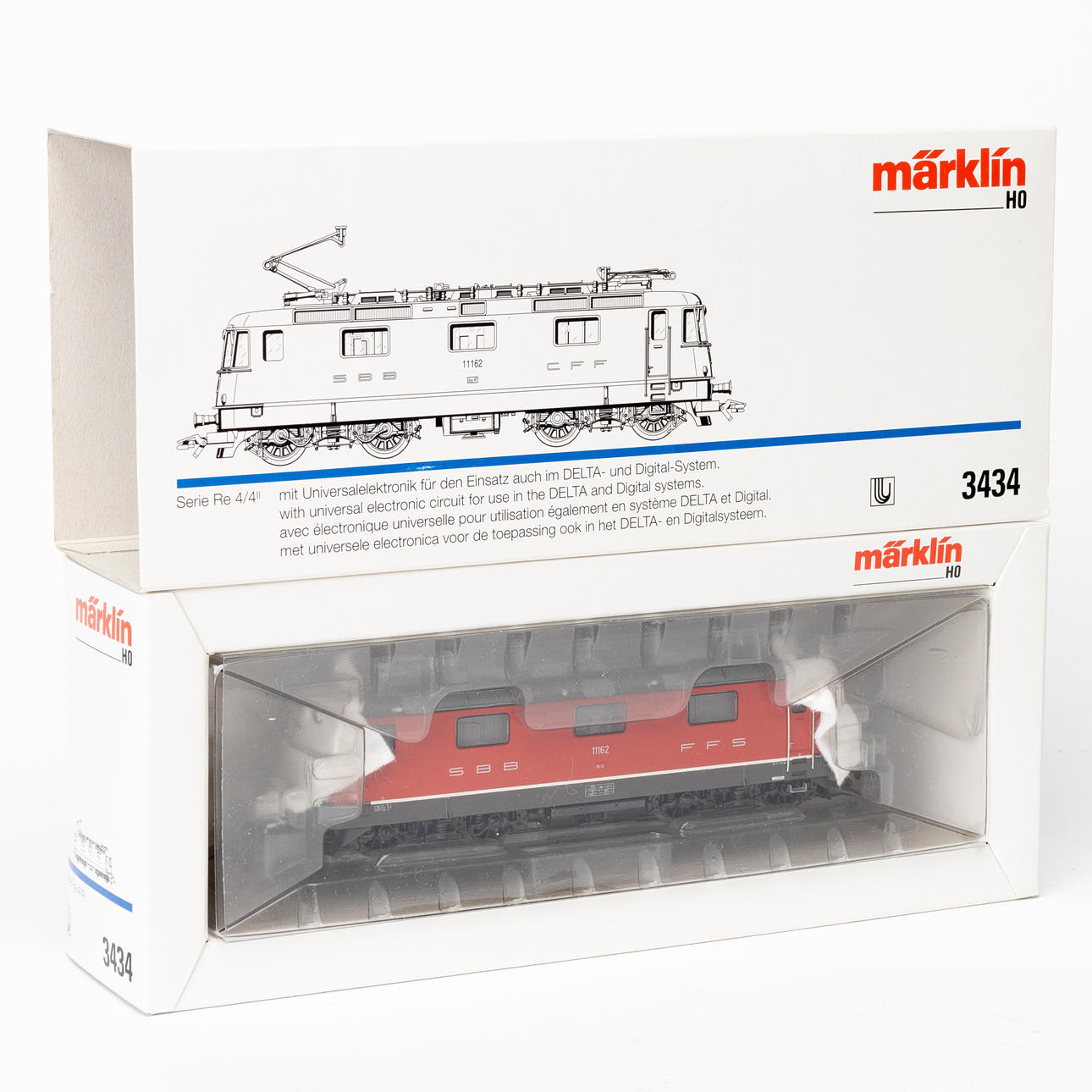 MÄRKLIN 3434 SBB electric locomotive Re 4/4, red, DELTA digital ...